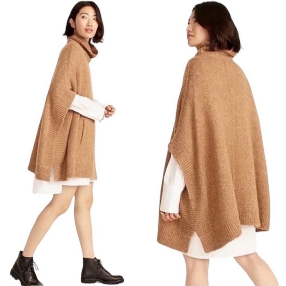 J. Crew Chanteclaire Knit Poncho Relaxed
Turtleneck Merino Wool Alpaca